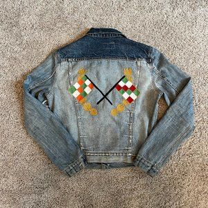 DENIM & SUPPLY RALPH LAUREN 'Cross Flags' DENIM JACKET SIZE WOMENS LARGE